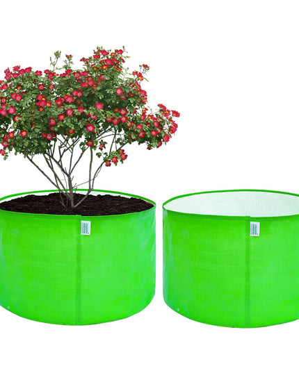 Anandi Green's Premium HDPE Uv Protected 260 GSM Round Shaped Green Colour Plants Grow Bags Suitable for Terrace and Vegetable Gardening 12x12 Inch Pack of 5 Grow Bags