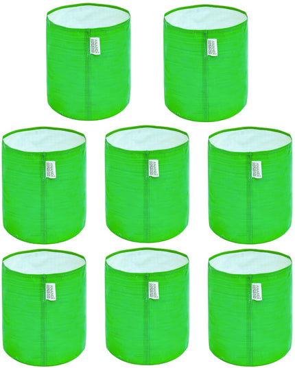 Anandi Green's Premium HDPE Uv Protected 260 GSM Round Shaped Green Colour Plants Grow Bags Suitable for Terrace and Vegetable Gardening 12x12 Inch Pack of 5 Grow Bags
