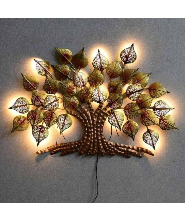 HANSART Lighted Metal Wall Tree Art, Wall Decor Tree with Lights for Living Room, Bedroom and More (36 x 24 Inches)