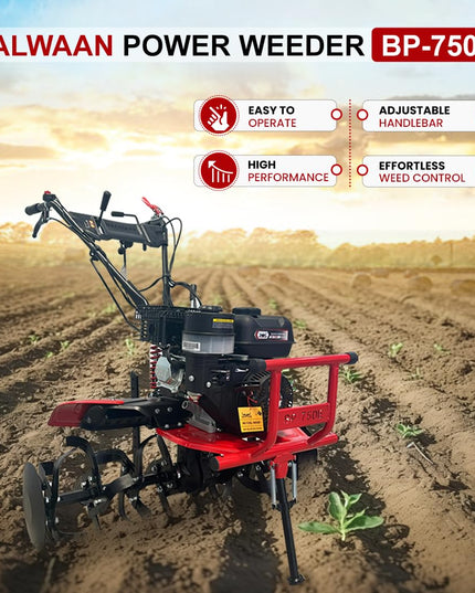 BALWAAN Krishi BP-750E Power Weeder | 212cc 4-Stroke Engine | Electric-Start with Shocker, Triple Adjustable | 40-inch Working Width | Get Free 650 ML Engine Oil & 1.8 L Gear Oil | Latest Model