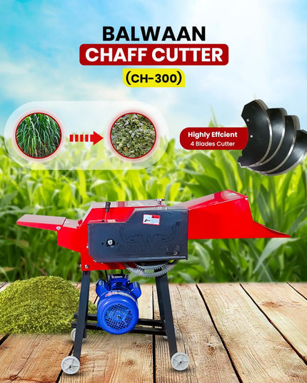 BALWAAN Krishi Chaff Cutter CH-120 with 2HP Motor, Comes with 4 Pieces Blade and RPM is 1440 | Suitable for Cutting up Straw or Hay for Fodder into Small Pieces Use for Small Dairy Farming