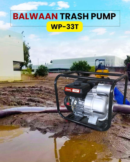 Balwaan Krishi WP-22R Water Pump 2 Inch Outlet | 7 HP Powerful Petrol Engine 4 Stroke | For Irrigation, Water Supply, Sewage Movement and Draining Agriculture Farming | Get 1-litre Engine Oil
