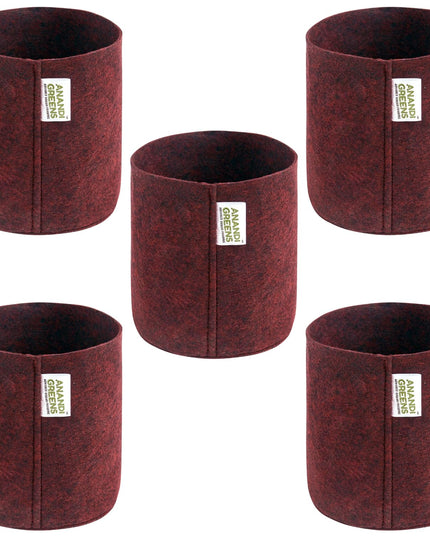 Anandi Green's 400 GSM Eco Friendly Geo Fabric Plant Grow Bag Suitable for Terrace and Flowers Vegetable Gardening 6x6 inch Maroon Color Pack of 10