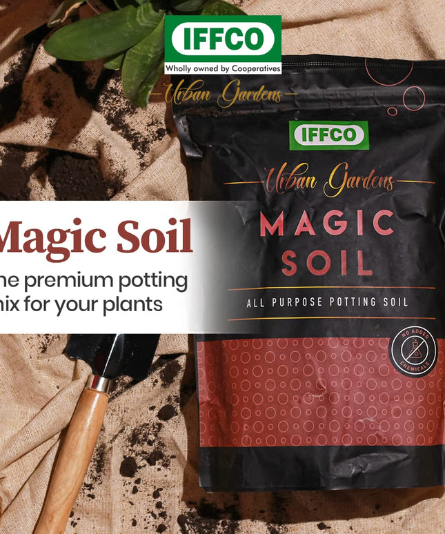 IFFCO Urban Gardens - Potting Soil Mix 20kg - Made with Export Quality Cocopeat with Added Organic Manure, Perlite & Nutrients - Ready to use Soil for Home Garden - Now Available in Single Pack