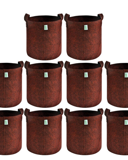 Anandi Green's 400 GSM Eco Friendly Geo Fabric Plant Grow Bag Suitable for Terrace and Flowers Vegetable Gardening 6x6 inch Maroon Color Pack of 10