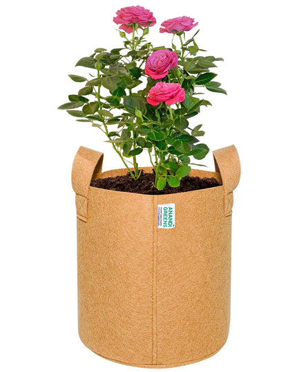 Anandi Green's 400 GSM Eco Friendly Geo Fabric Plant Grow Bag Suitable for Terrace and Flowers Vegetable Gardening 6x6 inch Maroon Color Pack of 10