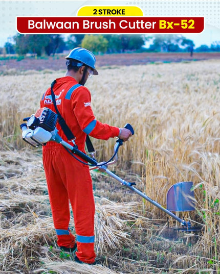 Balwaan Krishi BX-52 Brush Cutter 2 Stroke Side Pack Machine 52cc Extra Power Torque Engine|80T, 3T Blade, Tap n Go for Agriculture, Gardening, Lawn Grass Trimming Eco Series Free 500ml Engine Oil