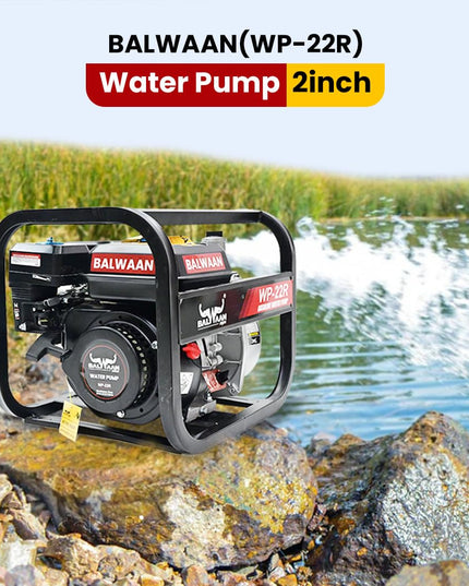 Balwaan Krishi WP-22R Water Pump 2 Inch Outlet | 7 HP Powerful Petrol Engine 4 Stroke | For Irrigation, Water Supply, Sewage Movement and Draining Agriculture Farming | Get 1-litre Engine Oil