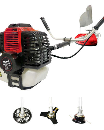Balwaan Krishi BX-52 Brush Cutter 2 Stroke Side Pack Machine 52cc Extra Power Torque Engine|80T, 3T Blade, Tap n Go for Agriculture, Gardening, Lawn Grass Trimming Eco Series Free 500ml Engine Oil
