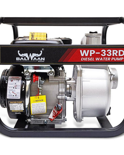Balwaan Krishi WP-22R Water Pump 2 Inch Outlet | 7 HP Powerful Petrol Engine 4 Stroke | For Irrigation, Water Supply, Sewage Movement and Draining Agriculture Farming | Get 1-litre Engine Oil