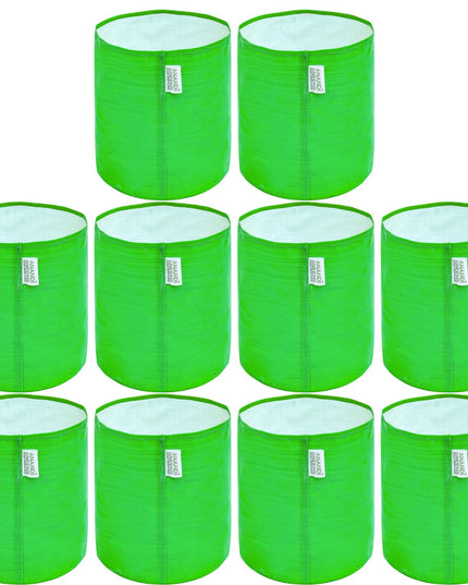 Anandi Green's Premium HDPE Uv Protected 260 GSM Round Shaped Green Colour Plants Grow Bags Suitable for Terrace and Vegetable Gardening 12x12 Inch Pack of 5 Grow Bags