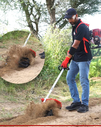 BALWAAN Krishi BX-35B Crop Cutter 35 cc 4 Stroke Backpack Brush Cutter Machine Petrol Operated with Heavy Duty 40 Teeth, 3T and Tap & go Blades and 500ml Engine Oil for Agriculture & Gardening