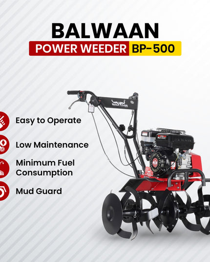 BALWAAN Krishi BP-750E Power Weeder | 212cc 4-Stroke Engine | Electric-Start with Shocker, Triple Adjustable | 40-inch Working Width | Get Free 650 ML Engine Oil & 1.8 L Gear Oil | Latest Model