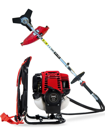 BALWAAN Krishi BX-35B Crop Cutter 35 cc 4 Stroke Backpack Brush Cutter Machine Petrol Operated with Heavy Duty 40 Teeth, 3T and Tap & go Blades and 500ml Engine Oil for Agriculture & Gardening