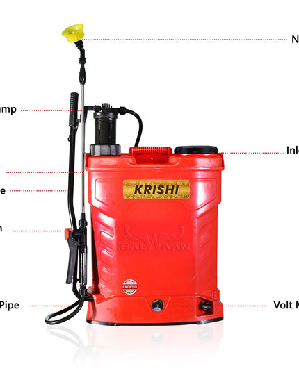 BALWAAN Krishi BS-21 Battery and Manual 2 in 1 Knapsack Sprayer 12 Volts x 8 Ampere | 18 litres Tank Capacity | High Pressure Sprayer | Suitable for Spraying