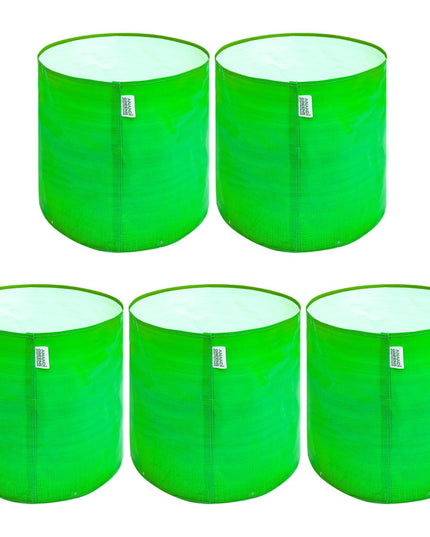 Anandi Green's Premium HDPE Uv Protected 260 GSM Round Shaped Green Colour Plants Grow Bags Suitable for Terrace and Vegetable Gardening 12x12 Inch Pack of 5 Grow Bags