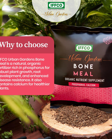 IFFCO Urban Gardens - Bone Meal 900 gm - Organic Phosphorus + Calcium Nutrient for Plants and Home Garden - Slow Release Plant Nutrition Supplement - Promotes Flowering, Fruiting & Root Development