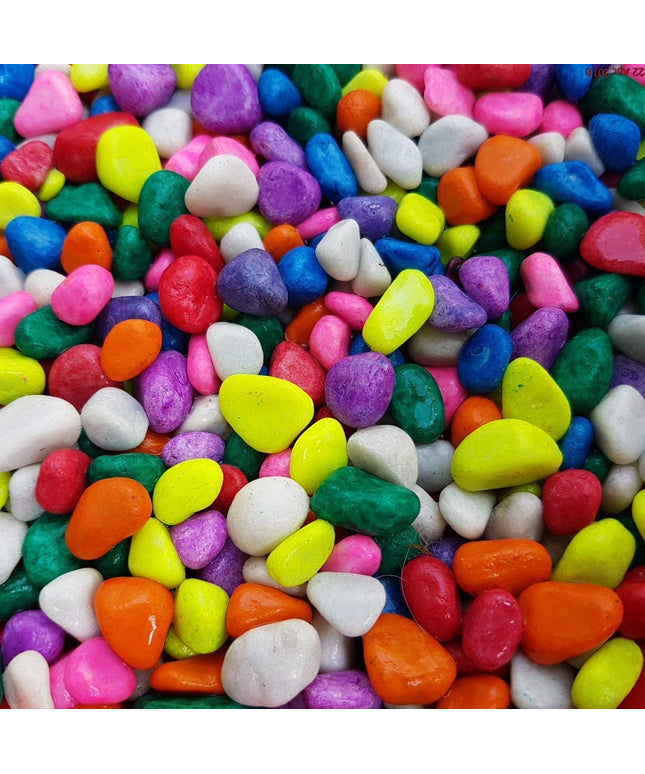 2 Kg Polished White Pebbles Stones for Plants Pots, Aquarium Fish Tank, Pebbles for Decoration, Garden, Table and Home Decor, Vase Fillers (2 Kg, White Stone)