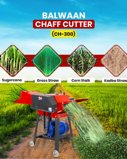 BALWAAN Krishi Chaff Cutter CH-120 with 2HP Motor, Comes with 4 Pieces Blade and RPM is 1440 | Suitable for Cutting up Straw or Hay for Fodder into Small Pieces Use for Small Dairy Farming