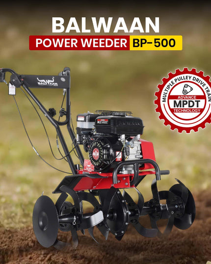 BALWAAN Krishi BP-750E Power Weeder | 212cc 4-Stroke Engine | Electric-Start with Shocker, Triple Adjustable | 40-inch Working Width | Get Free 650 ML Engine Oil & 1.8 L Gear Oil | Latest Model