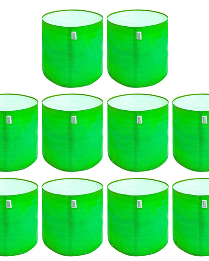 Anandi Green's Premium HDPE Uv Protected 260 GSM Round Shaped Green Colour Plants Grow Bags Suitable for Terrace and Vegetable Gardening 12x12 Inch Pack of 5 Grow Bags