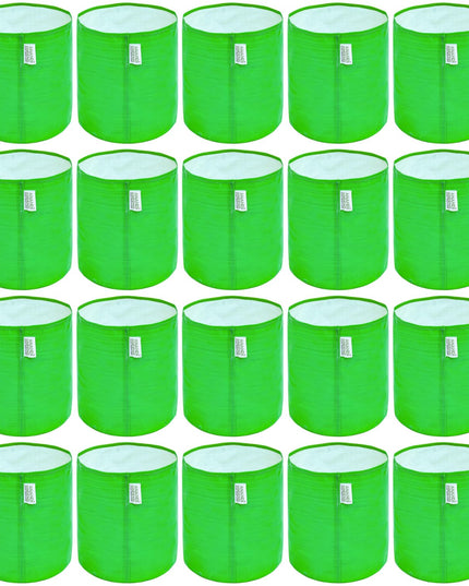 Anandi Green's Premium HDPE Uv Protected 260 GSM Round Shaped Green Colour Plants Grow Bags Suitable for Terrace and Vegetable Gardening 12x12 Inch Pack of 5 Grow Bags
