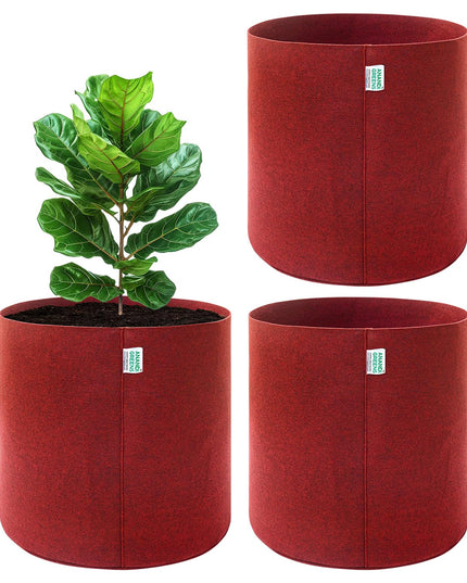 Anandi Green's 400 GSM Eco Friendly Geo Fabric Plant Grow Bag Suitable for Terrace and Flowers Vegetable Gardening 6x6 inch Maroon Color Pack of 10