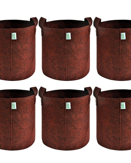 Anandi Green's 400 GSM Eco Friendly Geo Fabric Plant Grow Bag Suitable for Terrace and Flowers Vegetable Gardening 6x6 inch Maroon Color Pack of 10