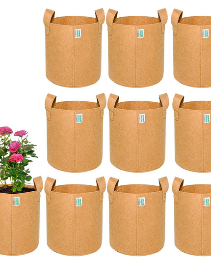 Anandi Green's 400 GSM Eco Friendly Geo Fabric Plant Grow Bag Suitable for Terrace and Flowers Vegetable Gardening 6x6 inch Maroon Color Pack of 10