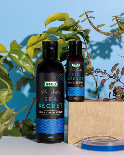 IFFCO URBAN GARDENS - 200 ML - Sea Secret - Seaweed Extract Liquid Concentrate - Organic Fertilizer & Growth Promoter for Plants, 100% Water Soluble