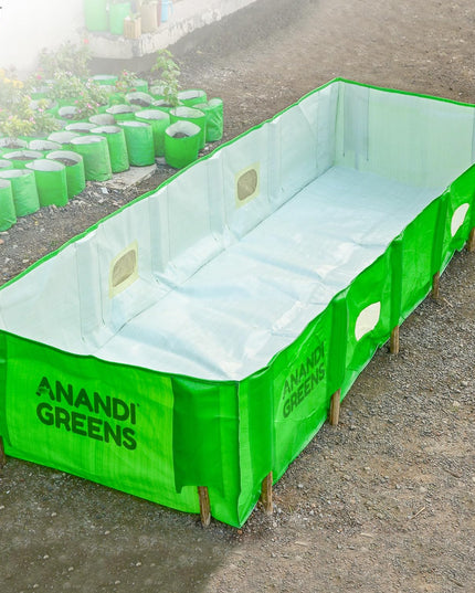 Anandi Green's 6X3X2 Feet 450 GSM Green Color HDPE UV Stabilize Imported Vergin Fabric Agro Vermi Compost Making Bed Compost Bed