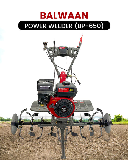 BALWAAN Krishi BP-750E Power Weeder | 212cc 4-Stroke Engine | Electric-Start with Shocker, Triple Adjustable | 40-inch Working Width | Get Free 650 ML Engine Oil & 1.8 L Gear Oil | Latest Model
