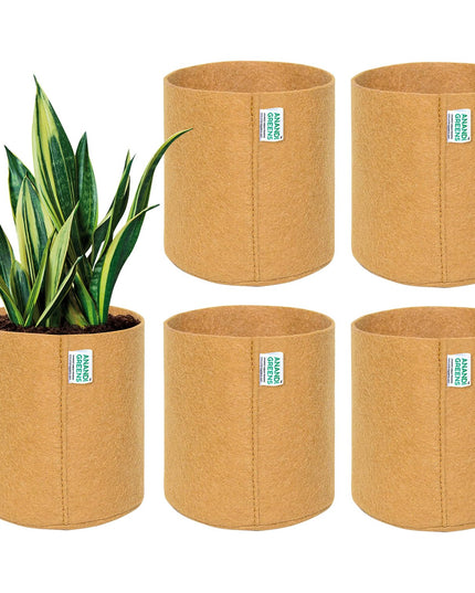 Anandi Green's 400 GSM Eco Friendly Geo Fabric Plant Grow Bag Suitable for Terrace and Flowers Vegetable Gardening 6x6 inch Maroon Color Pack of 10