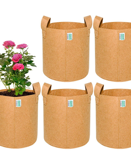 Anandi Green's 400 GSM Eco Friendly Geo Fabric Plant Grow Bag Suitable for Terrace and Flowers Vegetable Gardening 6x6 inch Maroon Color Pack of 10
