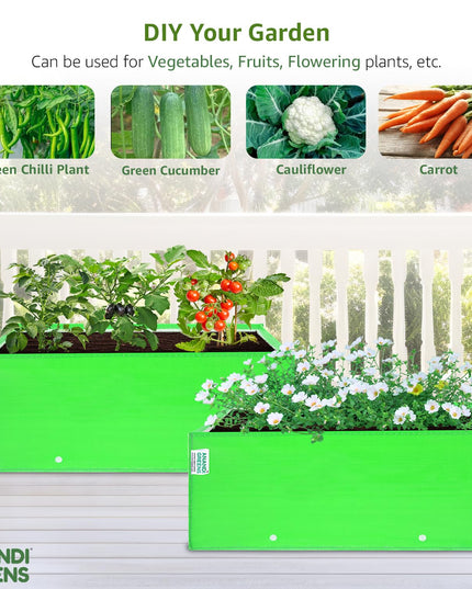 Anandi Green's Premium HDPE UV Protected 260 GSM Square Shaped Green Colour Plants Grow Bags Suitable for Terrace and Vegetable Gardening (Pack of 5, 24X12X9 INCH)