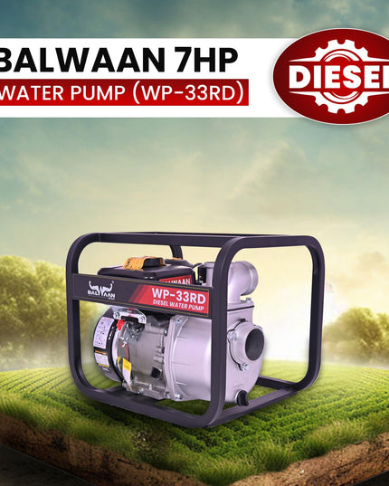 Balwaan Krishi WP-22R Water Pump 2 Inch Outlet | 7 HP Powerful Petrol Engine 4 Stroke | For Irrigation, Water Supply, Sewage Movement and Draining Agriculture Farming | Get 1-litre Engine Oil