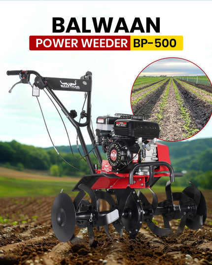 BALWAAN Krishi BP-750E Power Weeder | 212cc 4-Stroke Engine | Electric-Start with Shocker, Triple Adjustable | 40-inch Working Width | Get Free 650 ML Engine Oil & 1.8 L Gear Oil | Latest Model