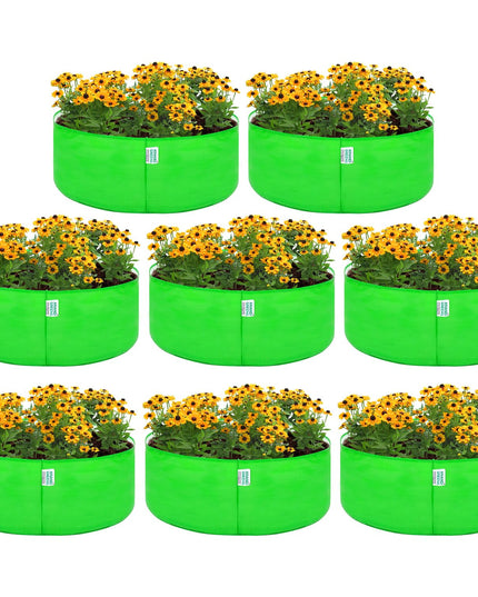 Anandi Green's Premium HDPE Uv Protected 260 GSM Round Shaped Green Colour Plants Grow Bags Suitable for Terrace and Vegetable Gardening 12x12 Inch Pack of 5 Grow Bags