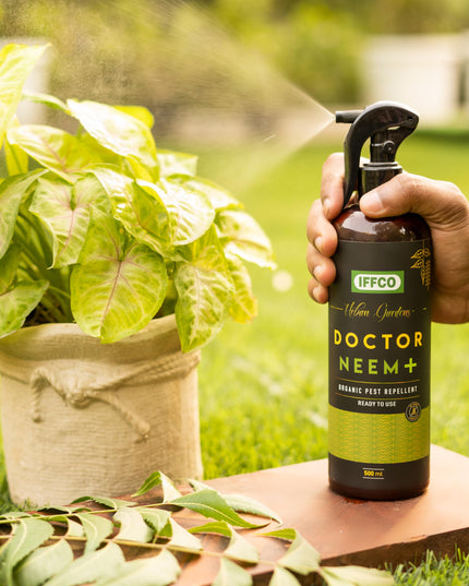 IFFCO Urban Gardens - Doctor Neem+ - 500ml – Mealy Bug & Fungus Repellent Spray - 3in1 Action of Neem, Pongamia, Lemongrass Oil - 100% Organic, Ready to Use for Indoor & Outdoor plants