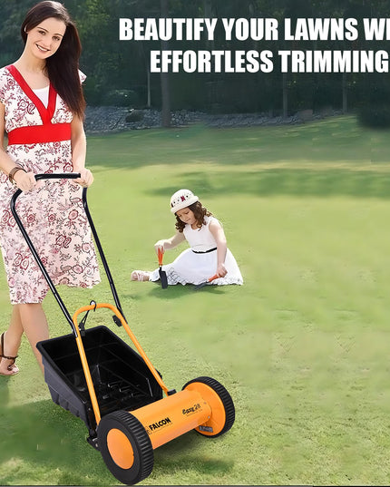 FALCON ‎EASY-28 11" Manual Cylindrical Lawn Mower 300mm Grass Cutting Machine with 20L Catcher Box for Maintaining Garden Yard Farm Upto 150 Square Meters
